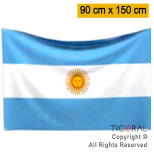 BANDERA TELA ARGENTINA CON SOL 90 X 150 CM x 12